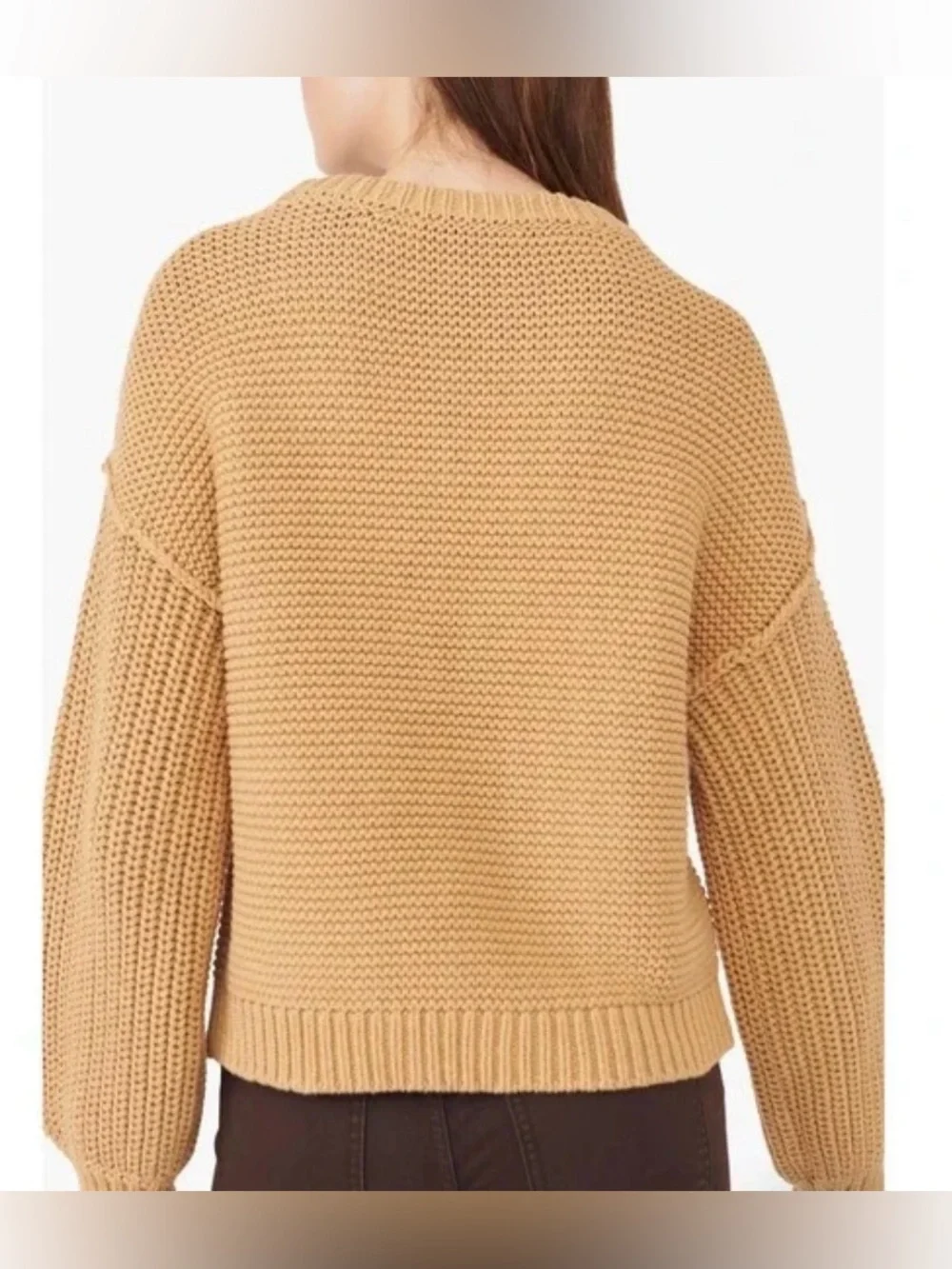 Free People Dream Cable Crewneck Sweater